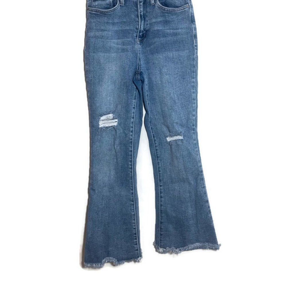 YMI Dream High Rise Flare Ankle Jeans with Frayed Hem Size 3 26 - Picture 3 of 7
